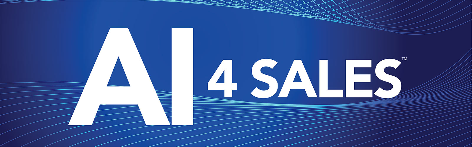 A blue technology-inspired background with AI 4 Sales in white