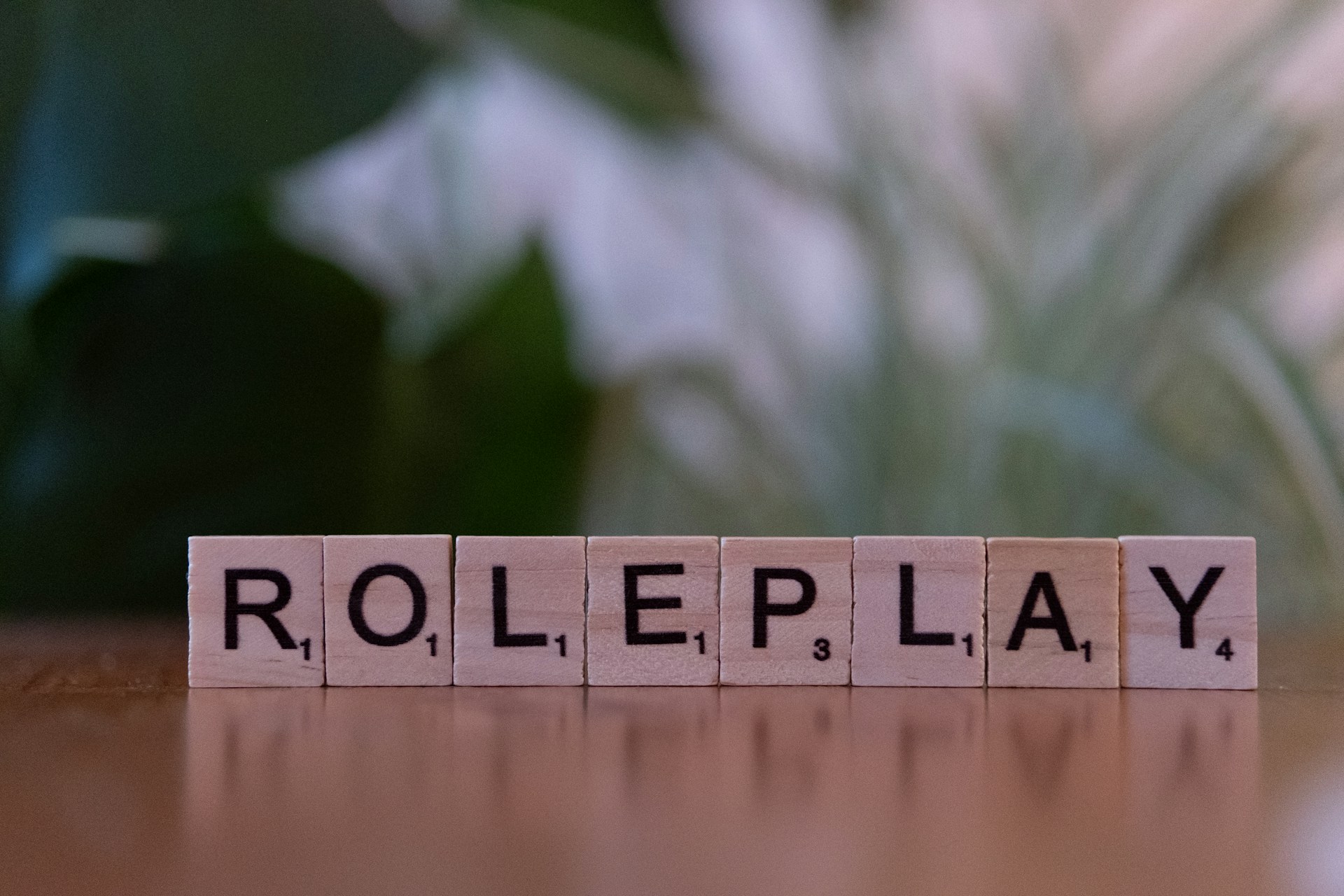 Scrabble tiles spell out roleplay.